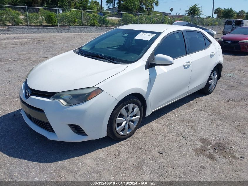 2016 Toyota Corolla Le VIN: 5YFBURHE2GP370254 Lot: 39245910
