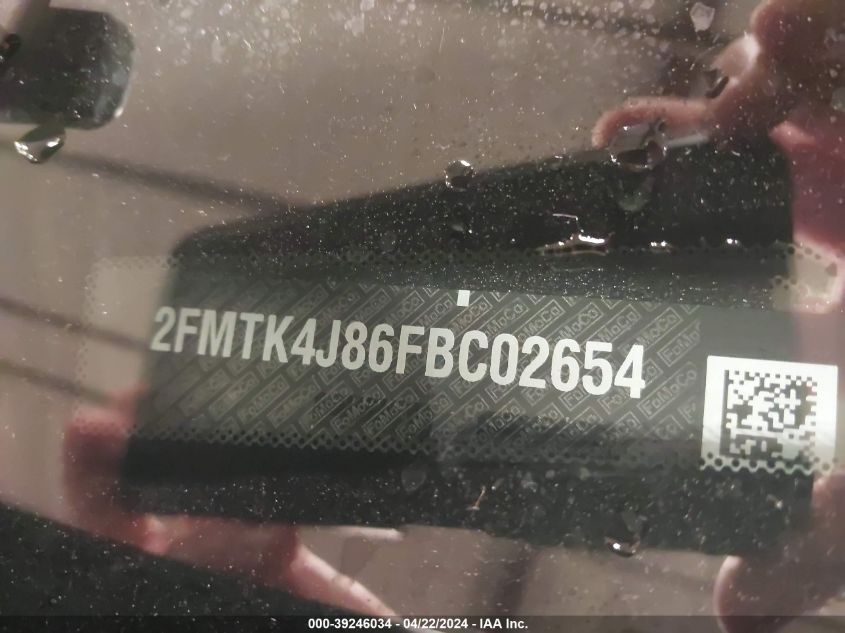 2015 Ford Edge Sel VIN: 2FMTK4J86FBC02654 Lot: 39246034