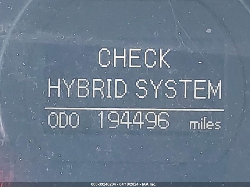 2009 Toyota Camry Hybrid VIN: 4T1BB46K19U107241 Lot: 39246204