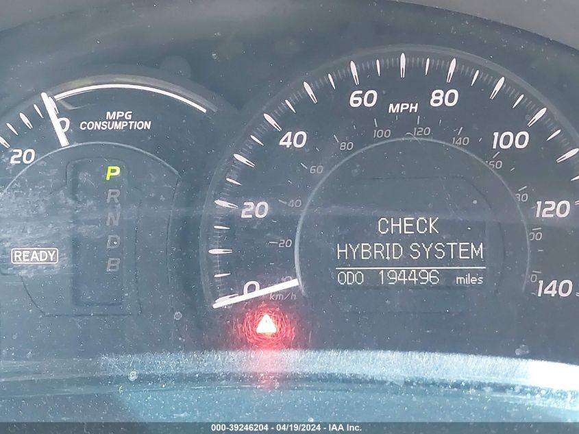 2009 Toyota Camry Hybrid VIN: 4T1BB46K19U107241 Lot: 39246204