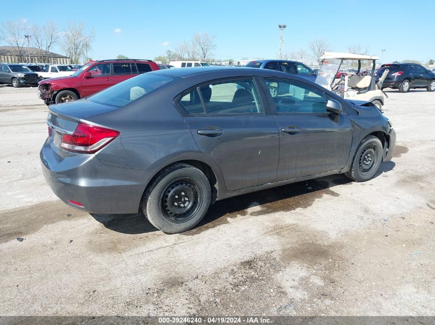 2013 Honda Civic Lx VIN: 2HGFB2F54DH575336 Lot: 39246240