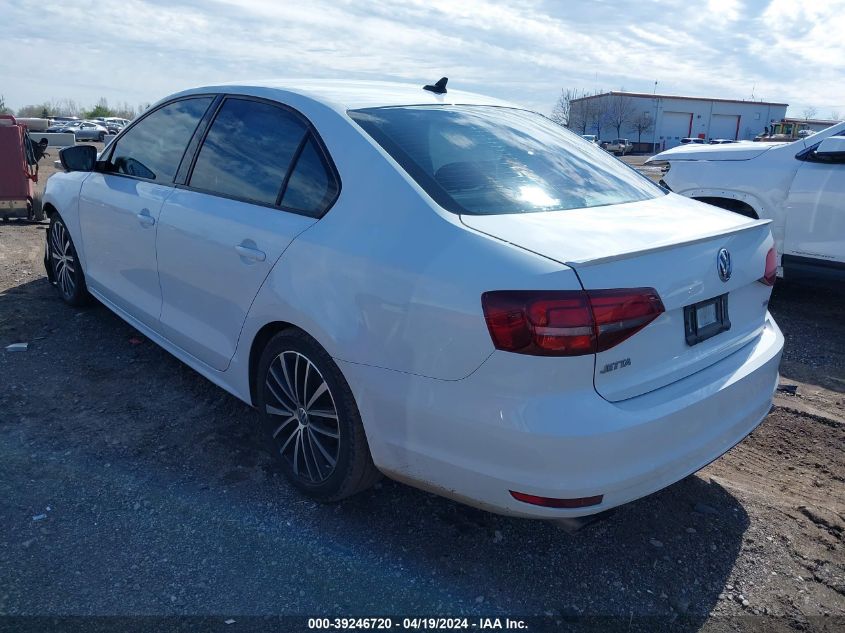 2016 Volkswagen Jetta 1.8T Sport VIN: 3VWD17AJ2GM347820 Lot: 39246720