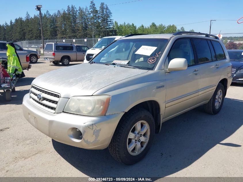 2001 Toyota Highlander V6 VIN: JTEHF21A110006018 Lot: 39246723