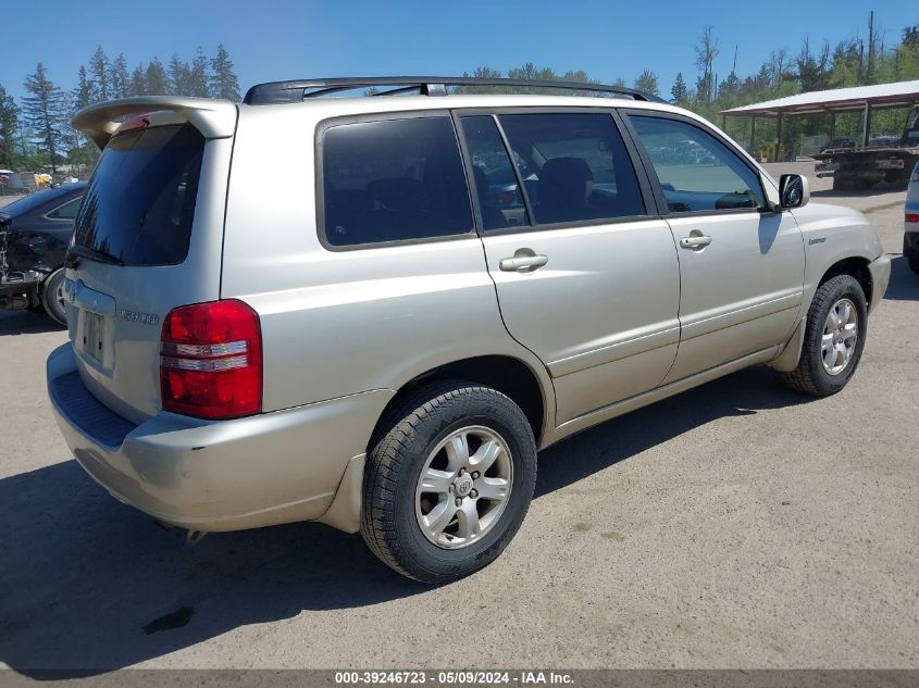 2001 Toyota Highlander V6 VIN: JTEHF21A110006018 Lot: 39246723