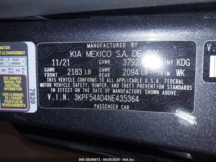 2022 KIA FORTE GT-LINE - 3KPF54AD4NE435364