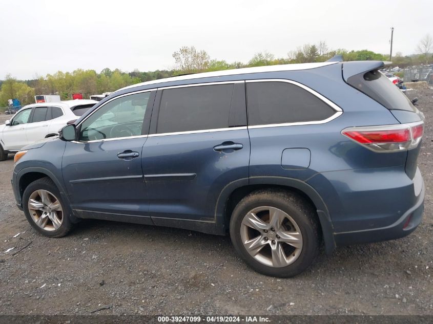 2015 Toyota Highlander Limited Platinum V6 VIN: 5TDDKRFH4FS186421 Lot: 39247099