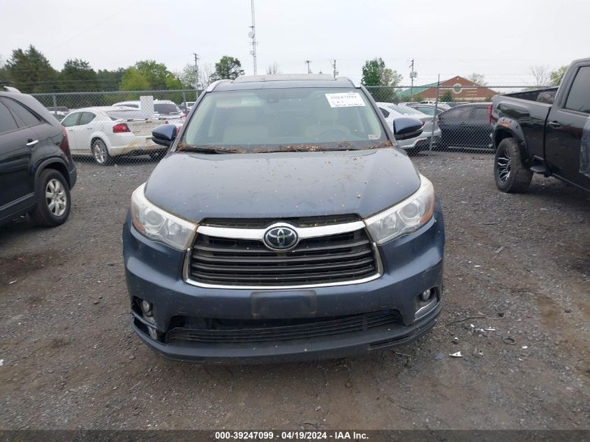 2015 Toyota Highlander Limited Platinum V6 VIN: 5TDDKRFH4FS186421 Lot: 39247099