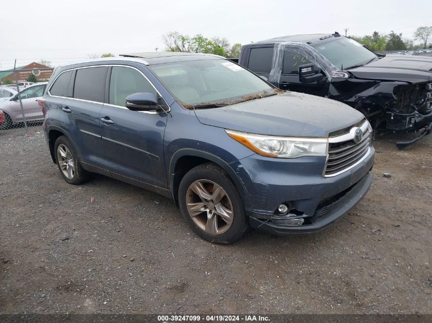 2015 Toyota Highlander Limited Platinum V6 VIN: 5TDDKRFH4FS186421 Lot: 39247099