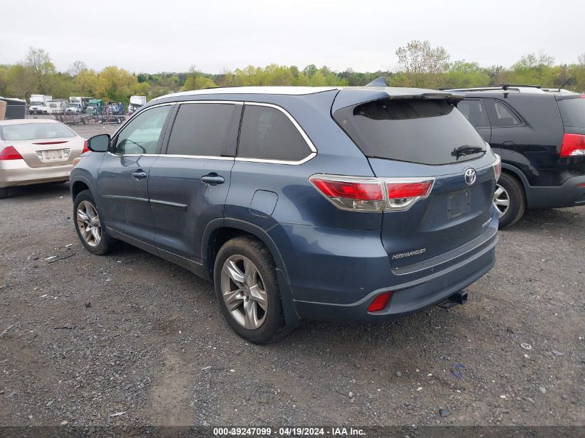 2015 Toyota Highlander Limited Platinum V6 VIN: 5TDDKRFH4FS186421 Lot: 39247099