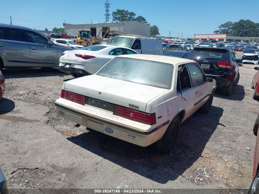 1986 Buick Skyhawk Custom VIN: 1G4JS27P0GK487871 Lot: 39247168