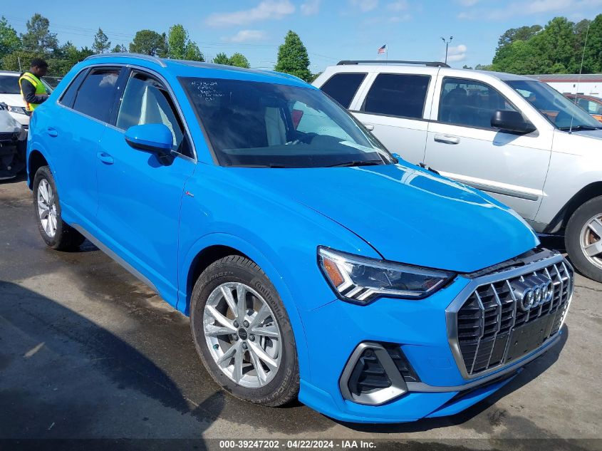 2023 Audi Q3 Premium 45 Tfsi S Line Quattro Tiptronic VIN: WA1DECF36P1107560 Lot: 39247202