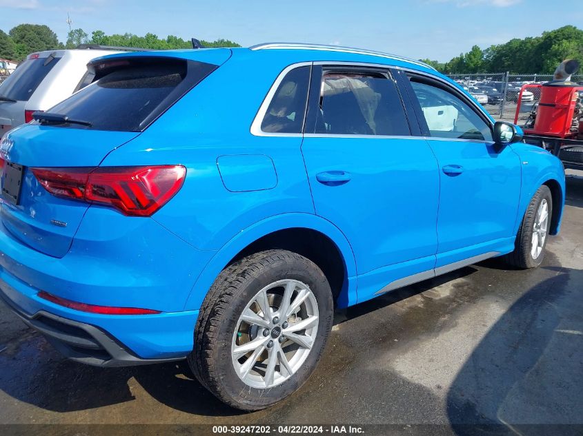 2023 Audi Q3 Premium 45 Tfsi S Line Quattro Tiptronic VIN: WA1DECF36P1107560 Lot: 39247202