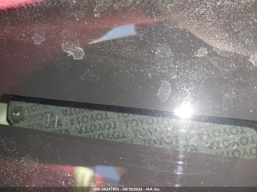 2008 Toyota Prius VIN: JTDKB20U983302558 Lot: 39247903