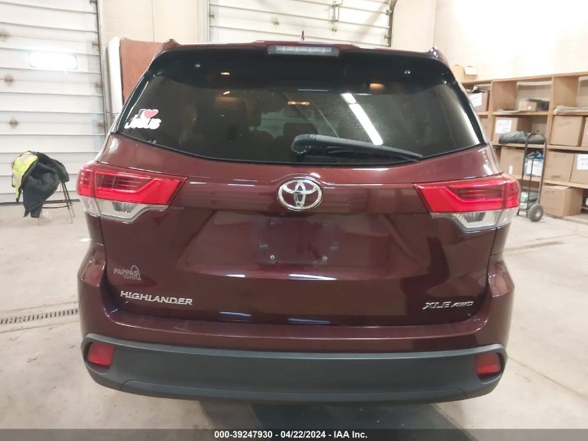 2017 Toyota Highlander Xle VIN: 5TDJZRFH5HS478502 Lot: 39247930