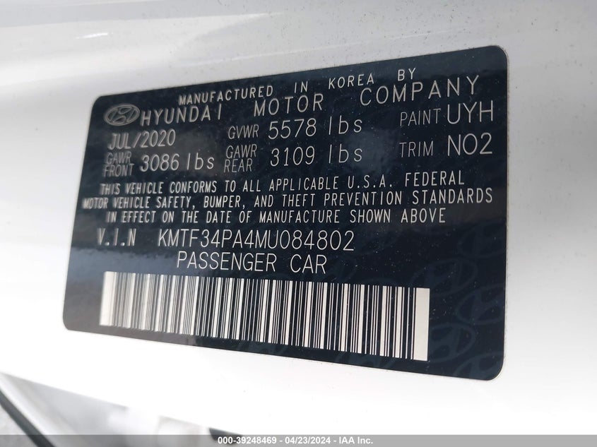 VIN KMTF34PA4MU084802 2021 GENESIS G90 PREMIUM