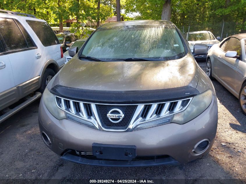 2009 Nissan Murano S VIN: JN8AZ18W39W210082 Lot: 39249274