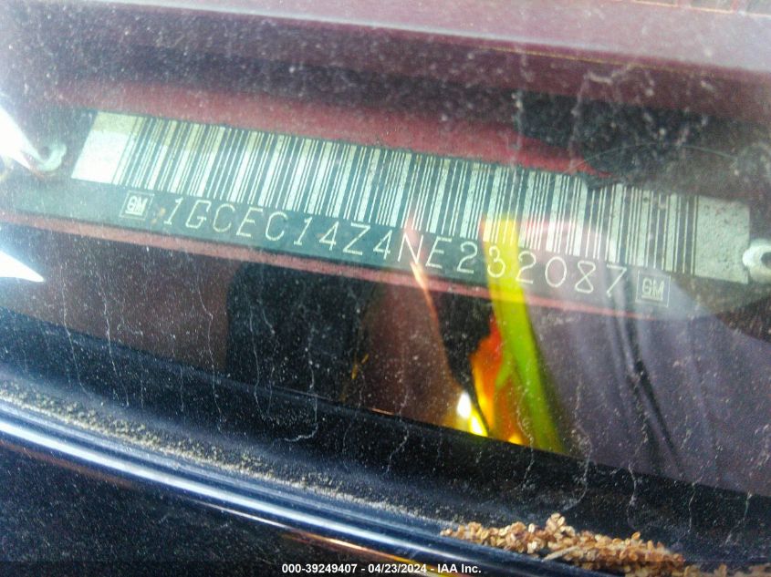 1992 Chevrolet Gmt-400 C1500 VIN: 1GCEC14Z4NE232087 Lot: 39249407