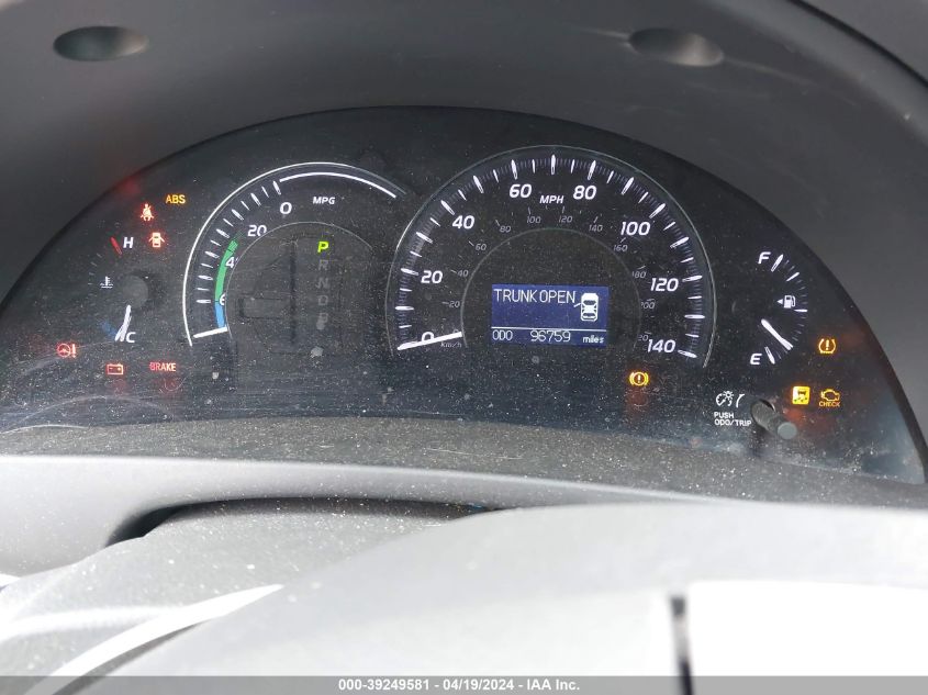 2010 Toyota Camry Hybrid VIN: 4T1BB3EK6AU114122 Lot: 39249581