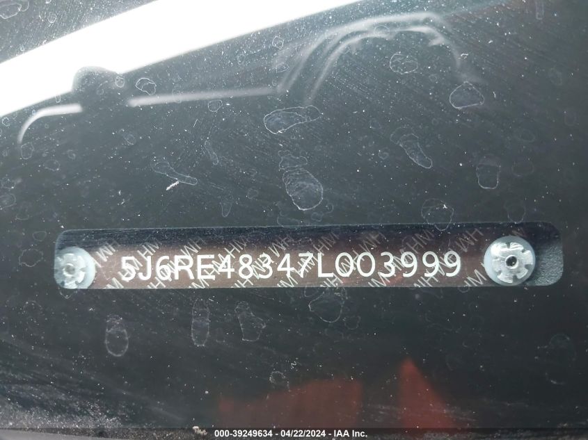 2007 Honda Cr-V Lx VIN: 5J6RE48347L003999 Lot: 39249634