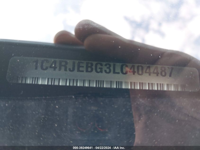 2020 Jeep Grand Cherokee Limited 4X2 VIN: 1C4RJEBG3LC404487 Lot: 39249641