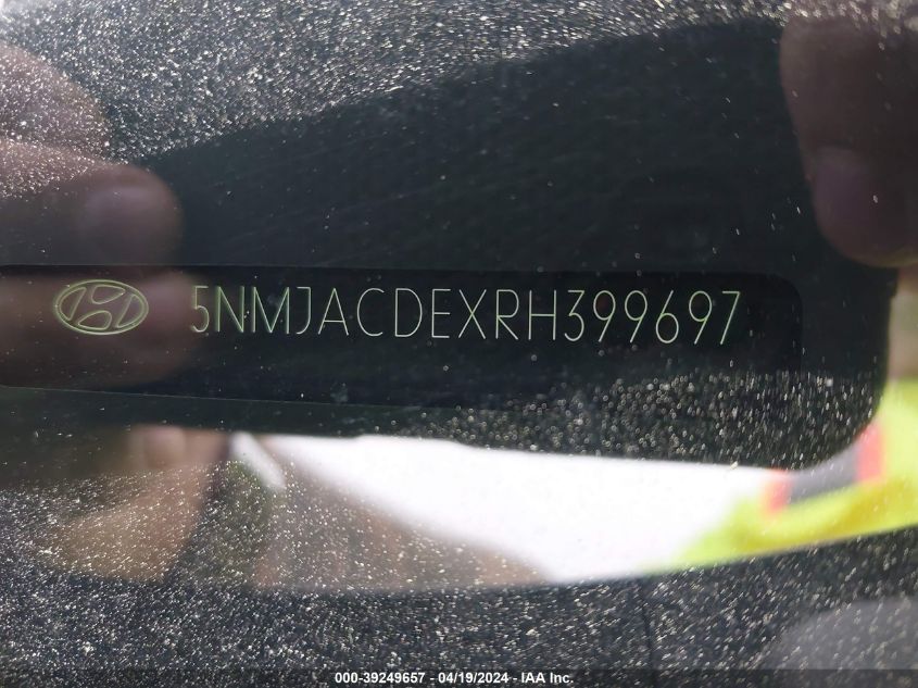 2024 Hyundai Tucson Se VIN: 5NMJACDEXRH399697 Lot: 39249657