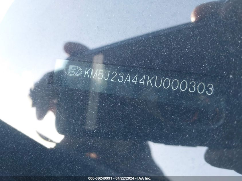 2019 Hyundai Tucson Se VIN: KM8J23A44KU000303 Lot: 39249991