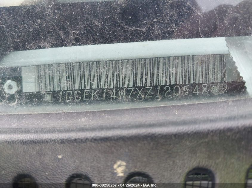 1999 Chevrolet Silverado 1500 VIN: 1GCEK14W7XZ120548 Lot: 39250257