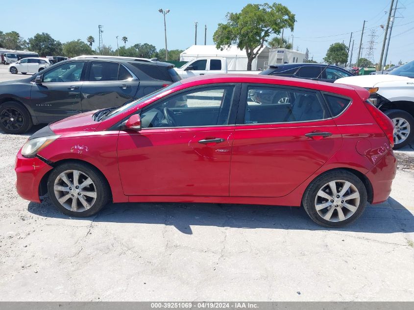 2013 Hyundai Accent Se VIN: KMHCU5AEXDU075811 Lot: 39251069