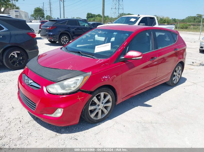 2013 Hyundai Accent Se VIN: KMHCU5AEXDU075811 Lot: 39251069