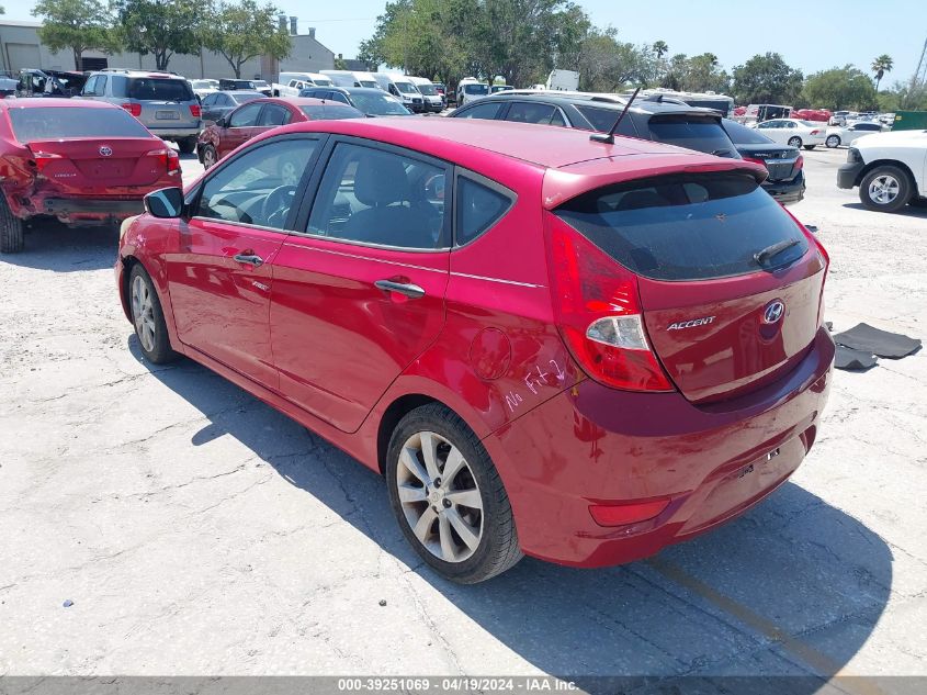 2013 Hyundai Accent Se VIN: KMHCU5AEXDU075811 Lot: 39251069