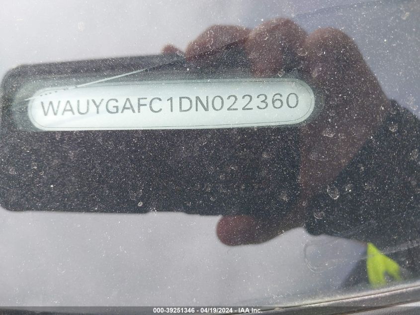 2013 Audi A7 3.0T Premium VIN: WAUYGAFC1DN022360 Lot: 39251346