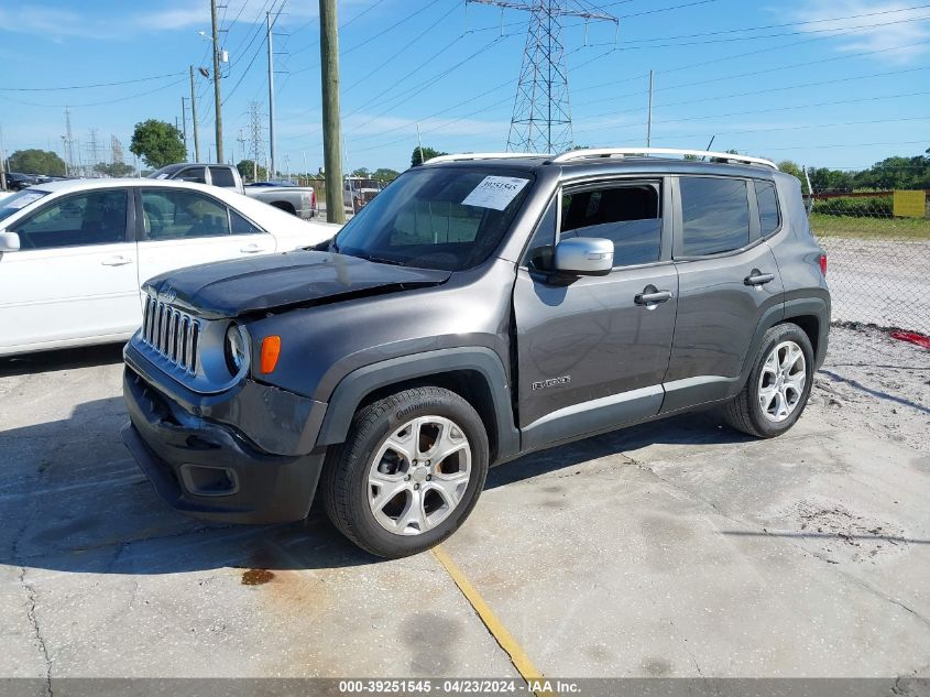 2016 Jeep Renegade Limited VIN: ZACCJADT9GPD13461 Lot: 39251545