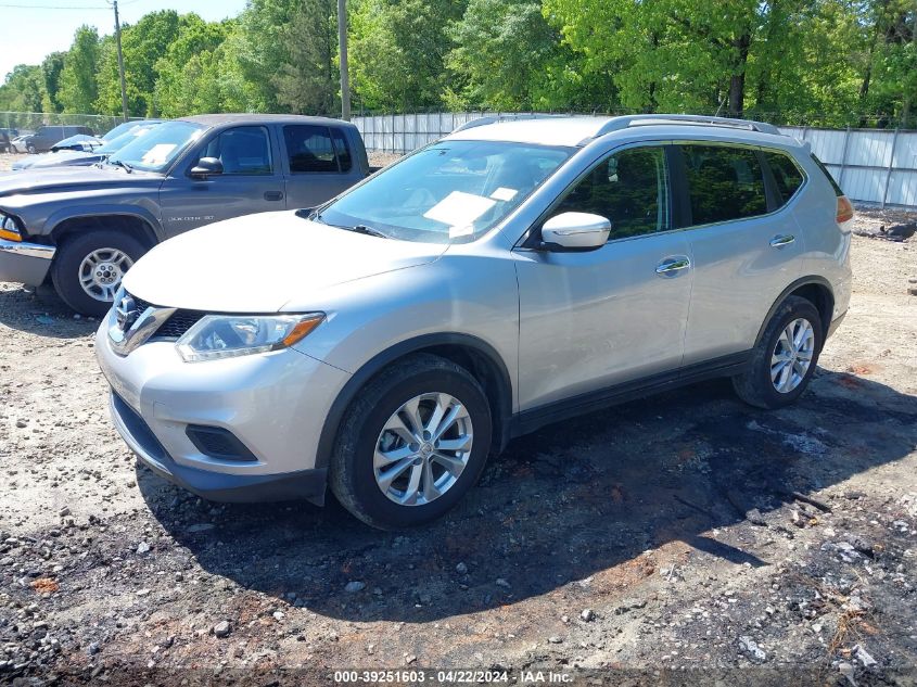 2015 Nissan Rogue Sv VIN: KNMAT2MT2FP549565 Lot: 39251603