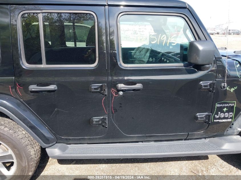 2018 Jeep Wrangler Unlimited Sahara 4X4 VIN: 1C4HJXEG8JW118262 Lot: 39251915