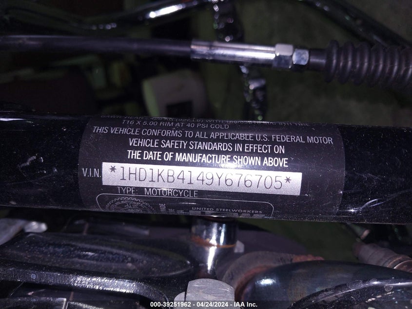 2009 HARLEY-DAVIDSON FLHX - 1HD1KB4149Y676705