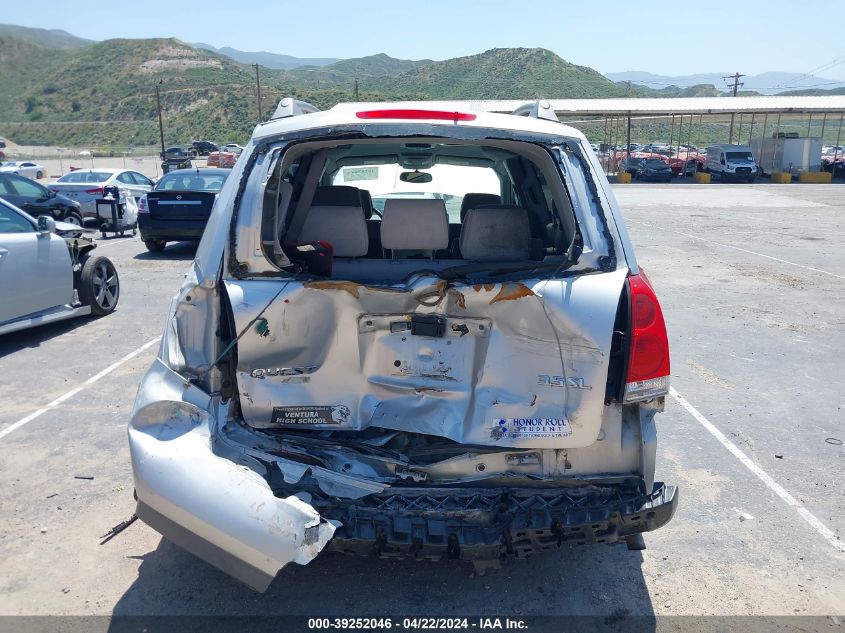 2004 Nissan Quest 3.5 Sl VIN: 5N1BV28UX4N321335 Lot: 39252046