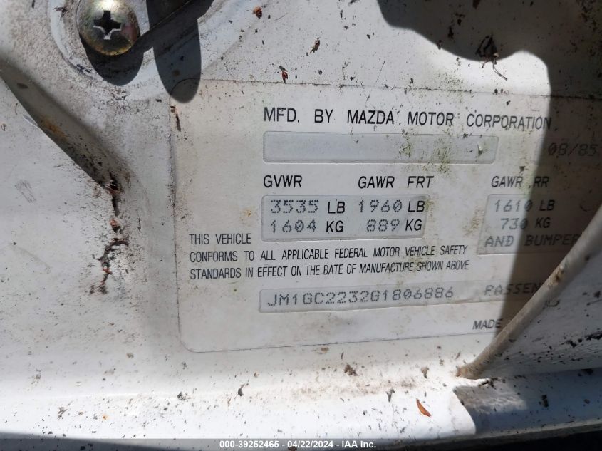 JM1GC2232G1806886 1986 Mazda 626