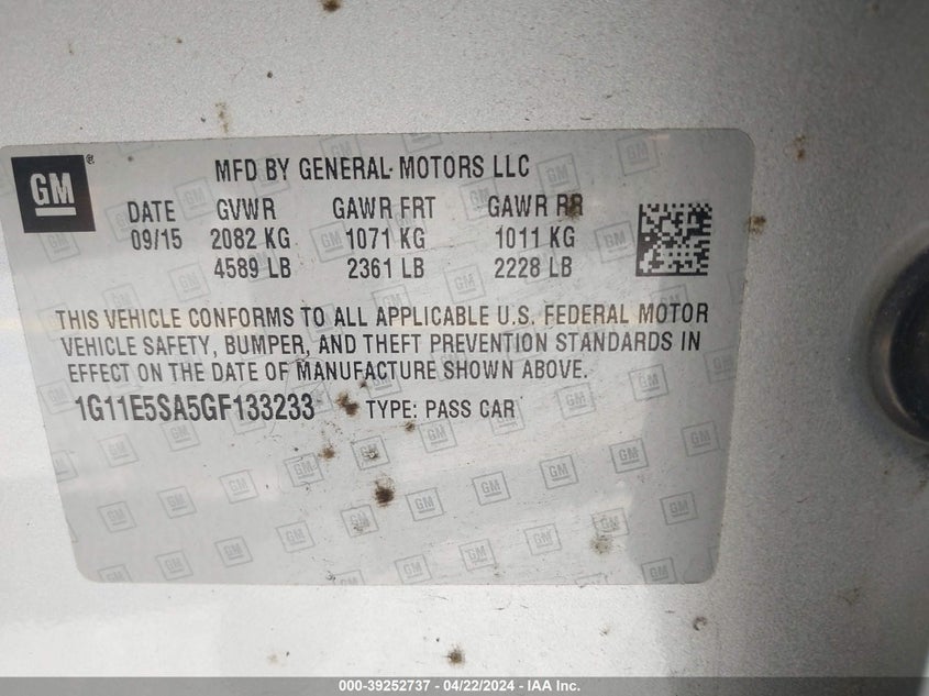 2016 CHEVROLET MALIBU LIMITED LTZ - 1G11E5SA5GF133233