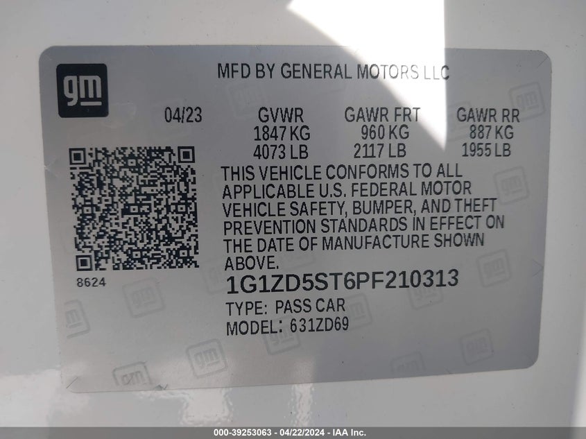 2023 CHEVROLET MALIBU FWD 1LT - 1G1ZD5ST6PF210313