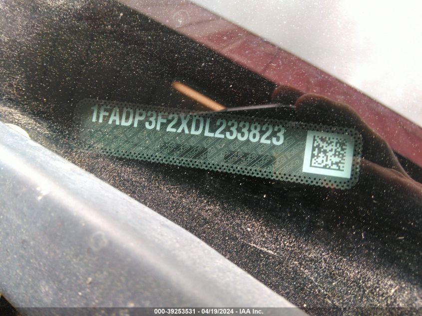 2013 Ford Focus Se VIN: 1FADP3F2XDL233823 Lot: 39253531