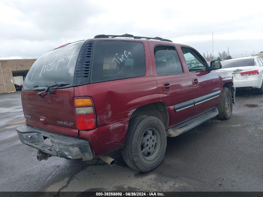 2001 Chevrolet Tahoe Lt VIN: 1GNEK13T81J284170 Lot: 39253602