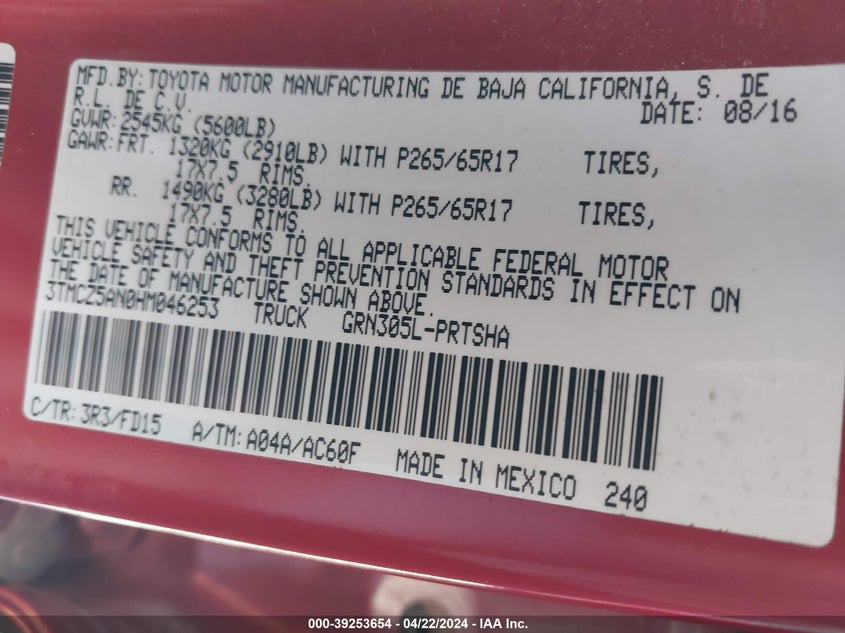 2017 TOYOTA TACOMA TRD SPORT - 3TMCZ5AN0HM046253