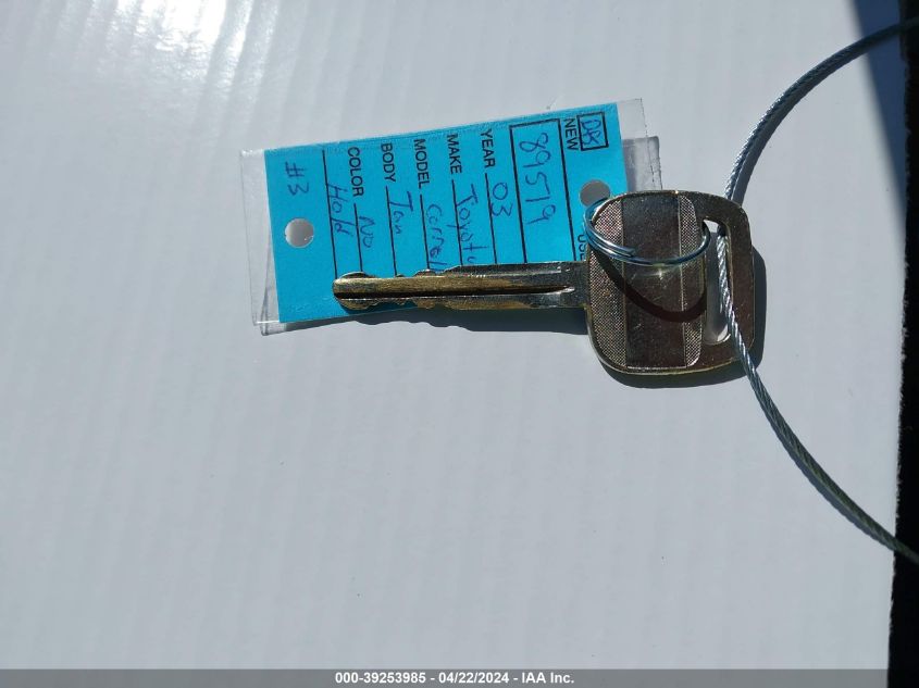 2003 Toyota Corolla Ce VIN: 1NXBR32E63Z032193 Lot: 39253985