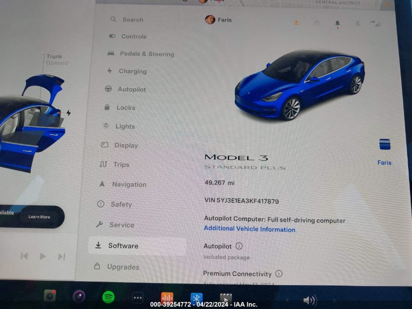 2019 TESLA MODEL 3 5YJ3E1EA3KF417879