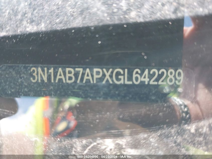 2016 Nissan Sentra Fe+ S/S/Sl/Sr/Sv VIN: 3N1AB7APXGL642289 Lot: 39254990
