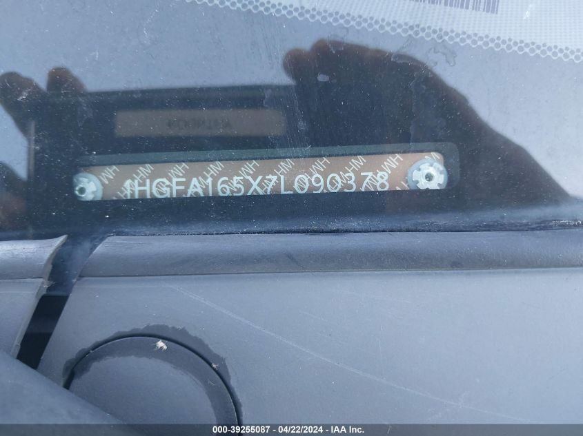 2007 Honda Civic Lx VIN: 1HGFA165X7L090378 Lot: 39255087