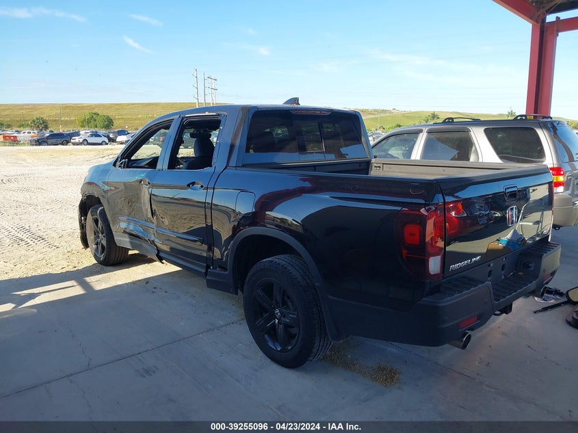 VIN 5FPYK3F8XNB026617 2022 HONDA RIDGELINE BLACK EDITION