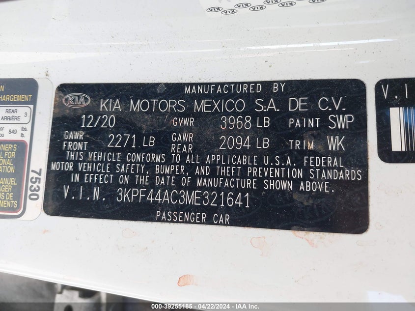 2021 KIA FORTE GT - 3KPF44AC3ME321641