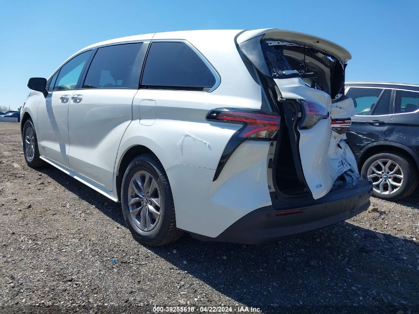 2021 Toyota Sienna Xle VIN: 5TDYSKFC5MS005787 Lot: 39255618