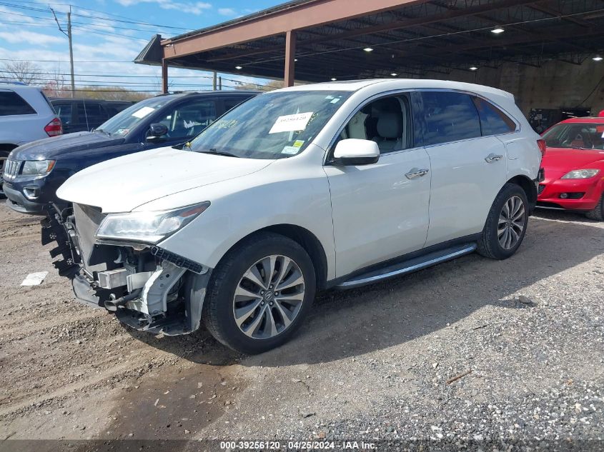 2016 Acura Mdx Technology Acurawatch Plus Packages/Technology Package VIN: 5FRYD4H43GB014801 Lot: 39256120